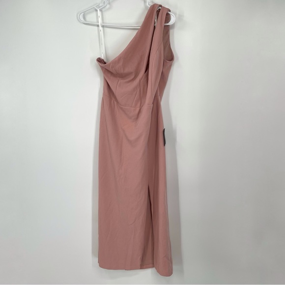 Lulus Cocktail Club Blush Pink One-Shoulder Midi Dress - Picture 4 of 7